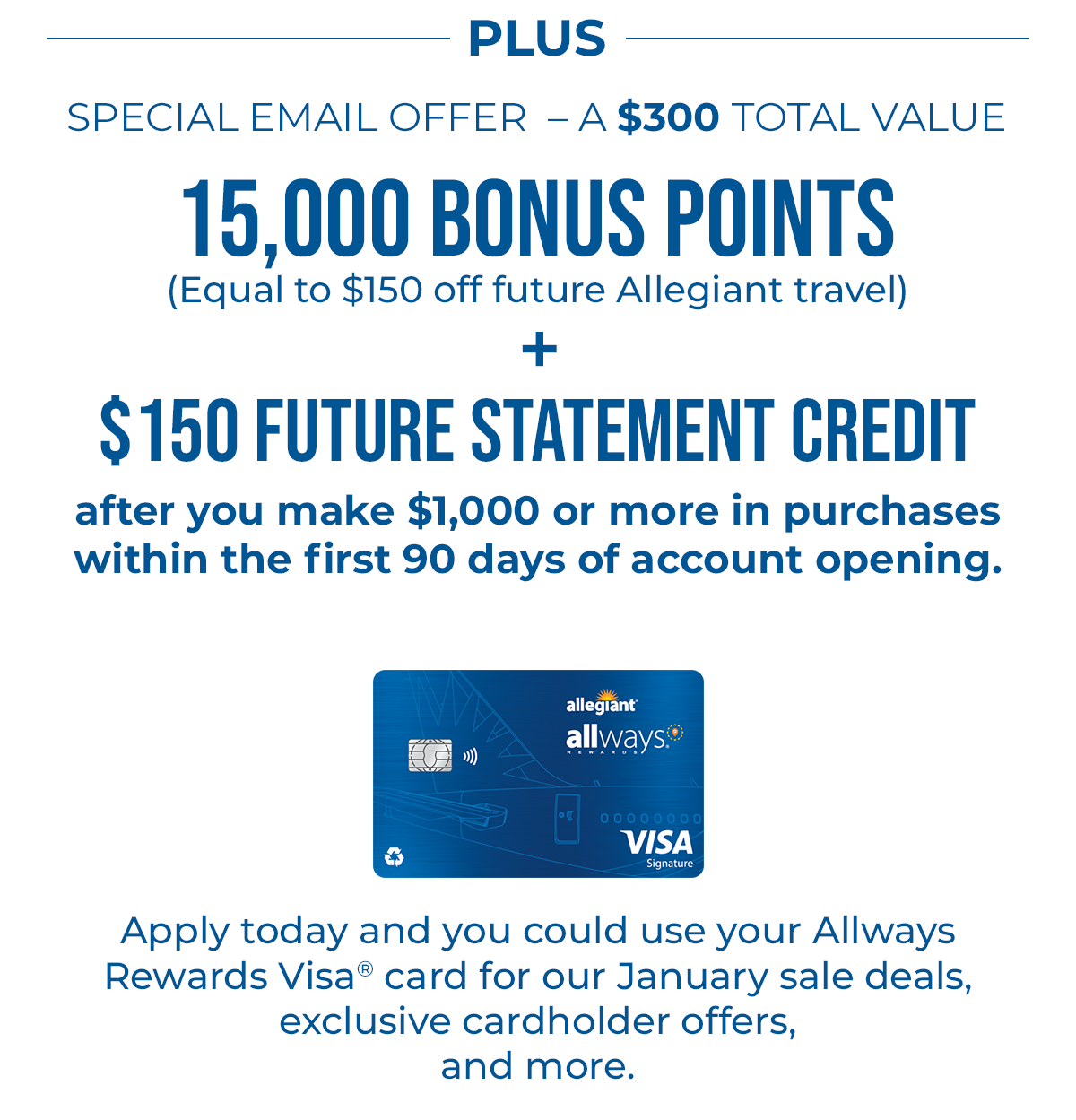 15,000 Bonus Points | Get a $150 Future Statement Credit''