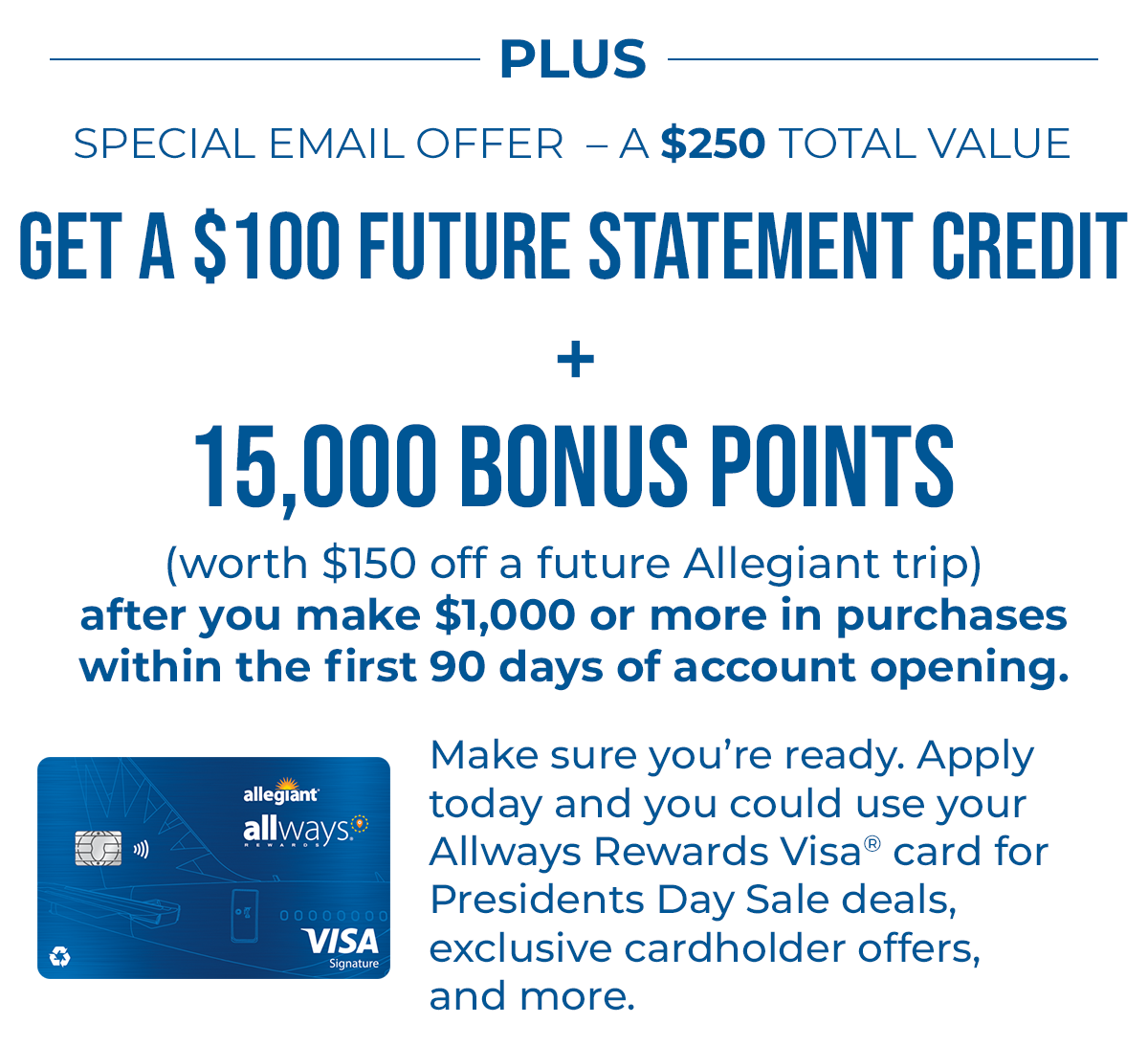 Get $100 Future Statement Credit | Plus 15,000 Bonus Points offer