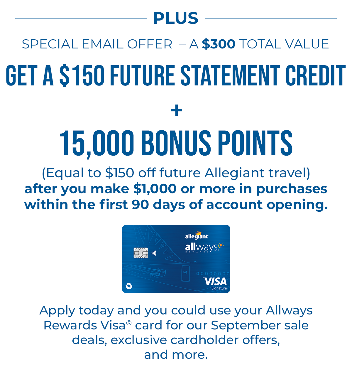 Get $150 Future Statement Credit | Plus 15,000 Bonus Points offer
