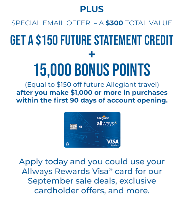 Get $150 Future Statement Credit | Plus 15,000 Bonus Points offer