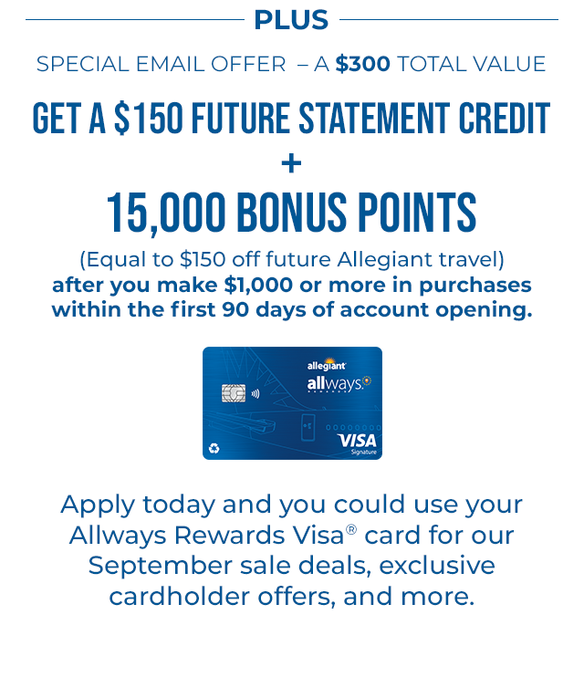 Get $150 Future Statement Credit | Plus 15,000 Bonus Points offer