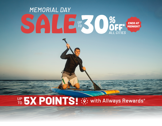 Memorial Day Sale | Up to 30% off all cities | Ends at Midnight