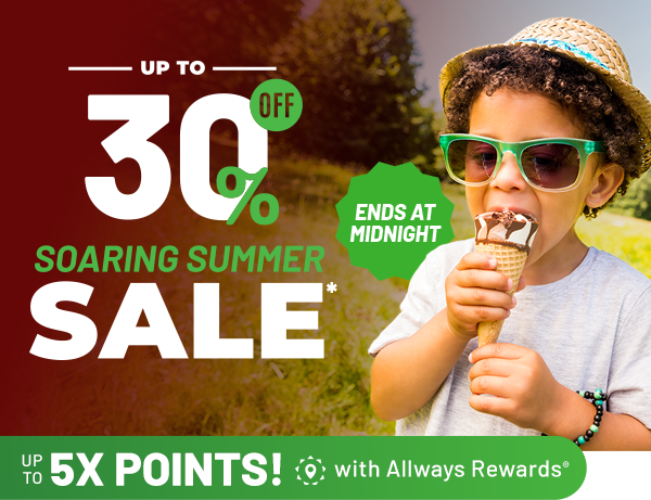 Up to 30% off Soaring Summer Sale | ENDS AT MIDNIGHT